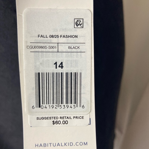 Habitual Kids Puff Sleeve Girls Dress - Black size 14 - Picture 9 of 11